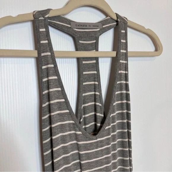 ATHLETA Striped Racerback Ruched Ponte Dress. Size XS - Picture 5 of 9